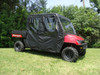 3 Star side x side Polaris Ranger Crew 700 full cab enclosure with vinyl windshield side angle view