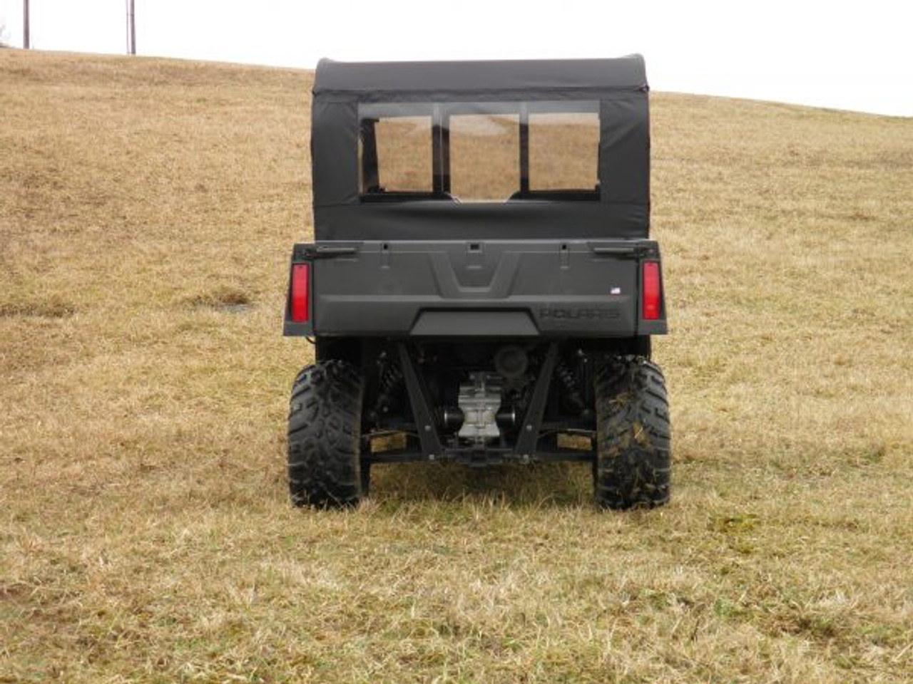 3 Star side x side Polaris Ranger Crew 570-4 full cab enclosure with vinyl windshield rear view