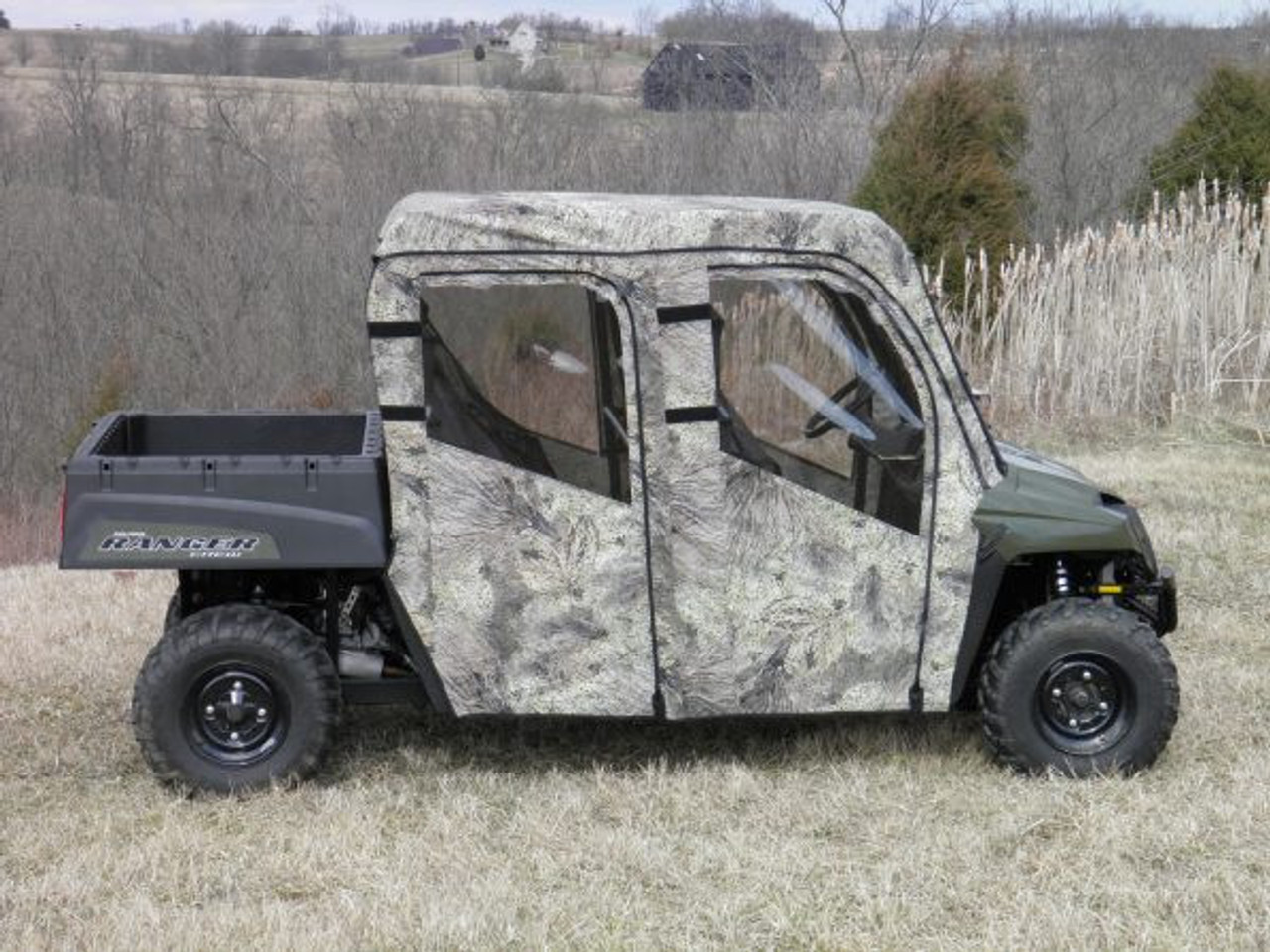 3 Star side x side Polaris Ranger Crew 570-4 soft doors side view mossy oak camo