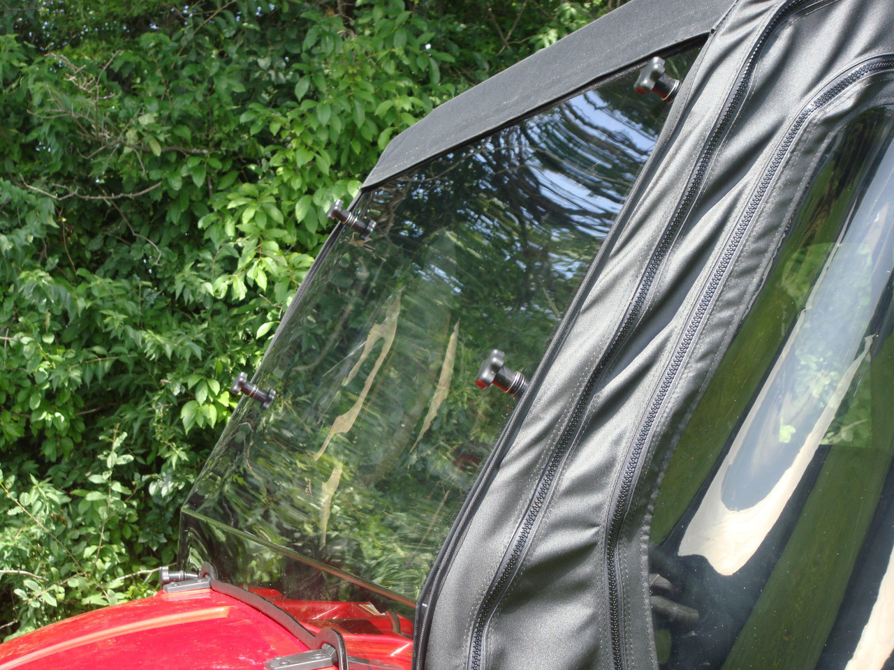 3 Star side x side Polaris Ranger Crew 570-4 windshield front angle view close up