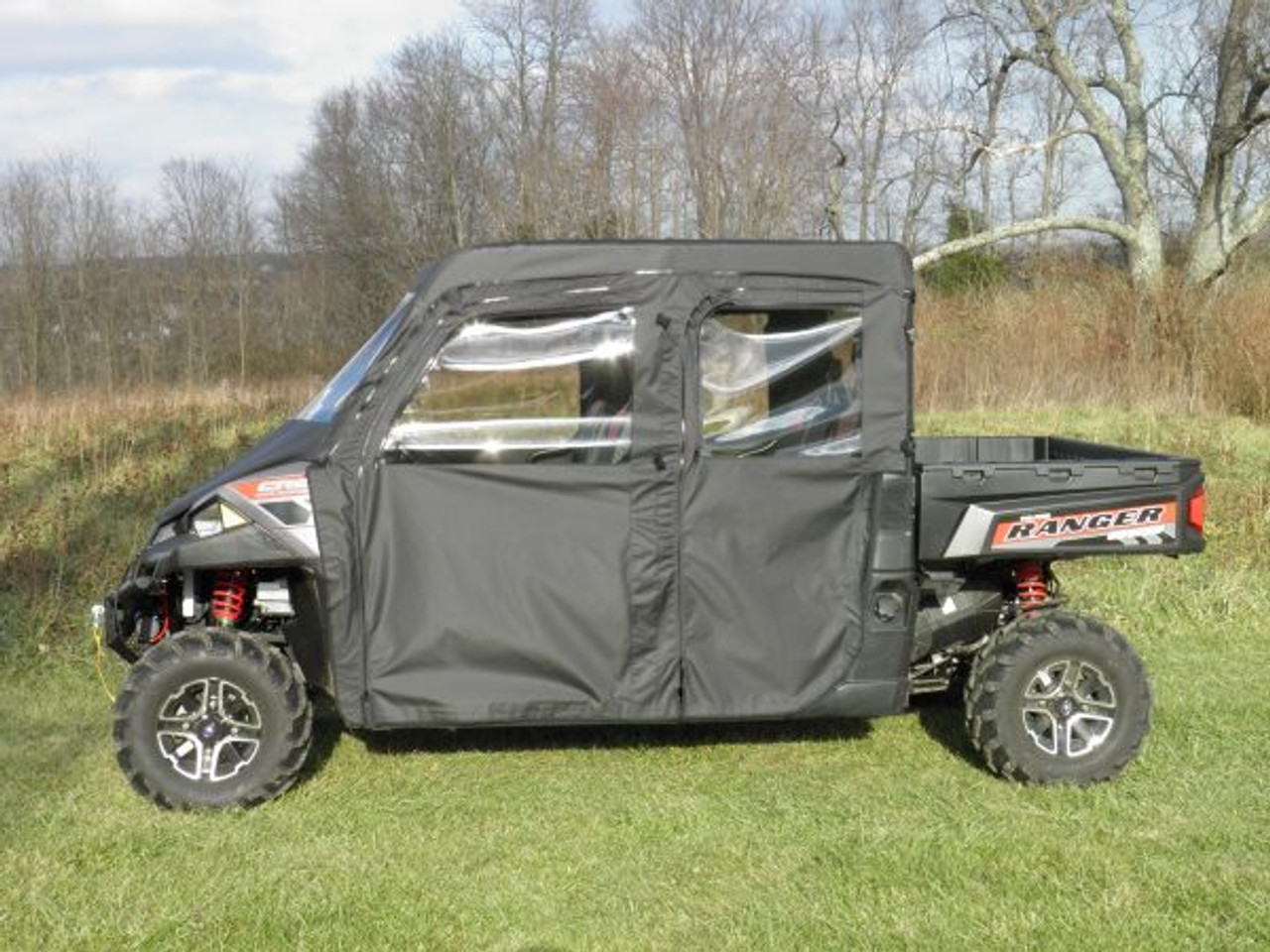 3 Star side x side Polaris Ranger Crew 900, XP900, 900-5, 900-6, 1000, XP1000, XP570-6 full cab enclosure with vinyl windshield side view