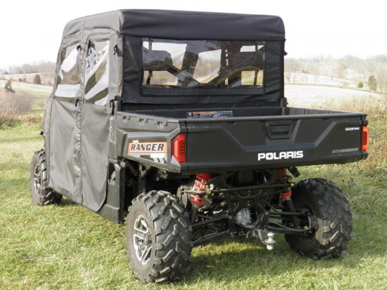 3 Star side x side Polaris Ranger Crew 900, XP900, 900-5, 900-6, 1000, XP1000, XP570-6 full cab enclosure with vinyl windshield rear view