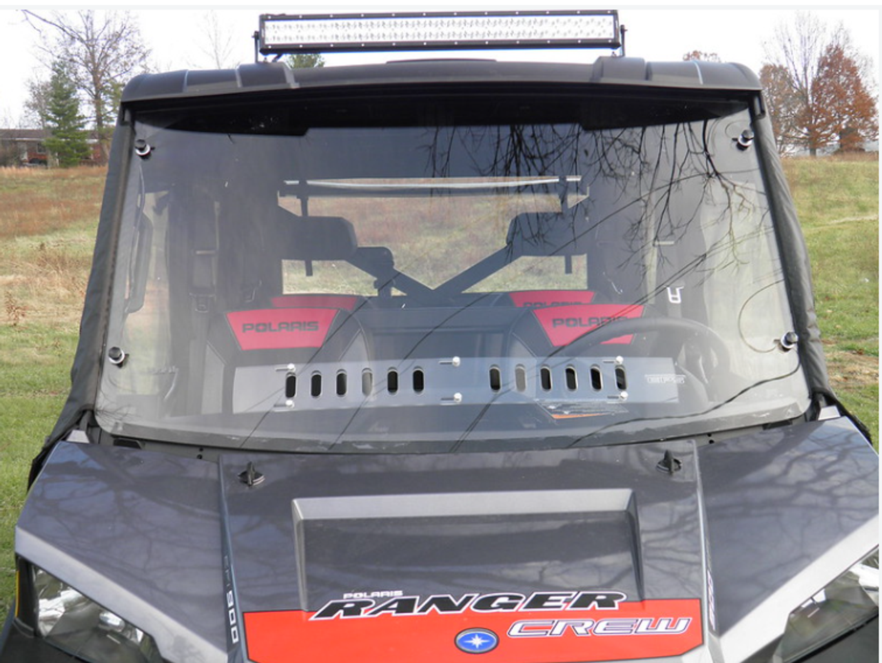 3 Star side x side Polaris Ranger Crew 900, XP900, 900-5, 900-6, 1000, XP1000, XP570-6  windshield front view close up