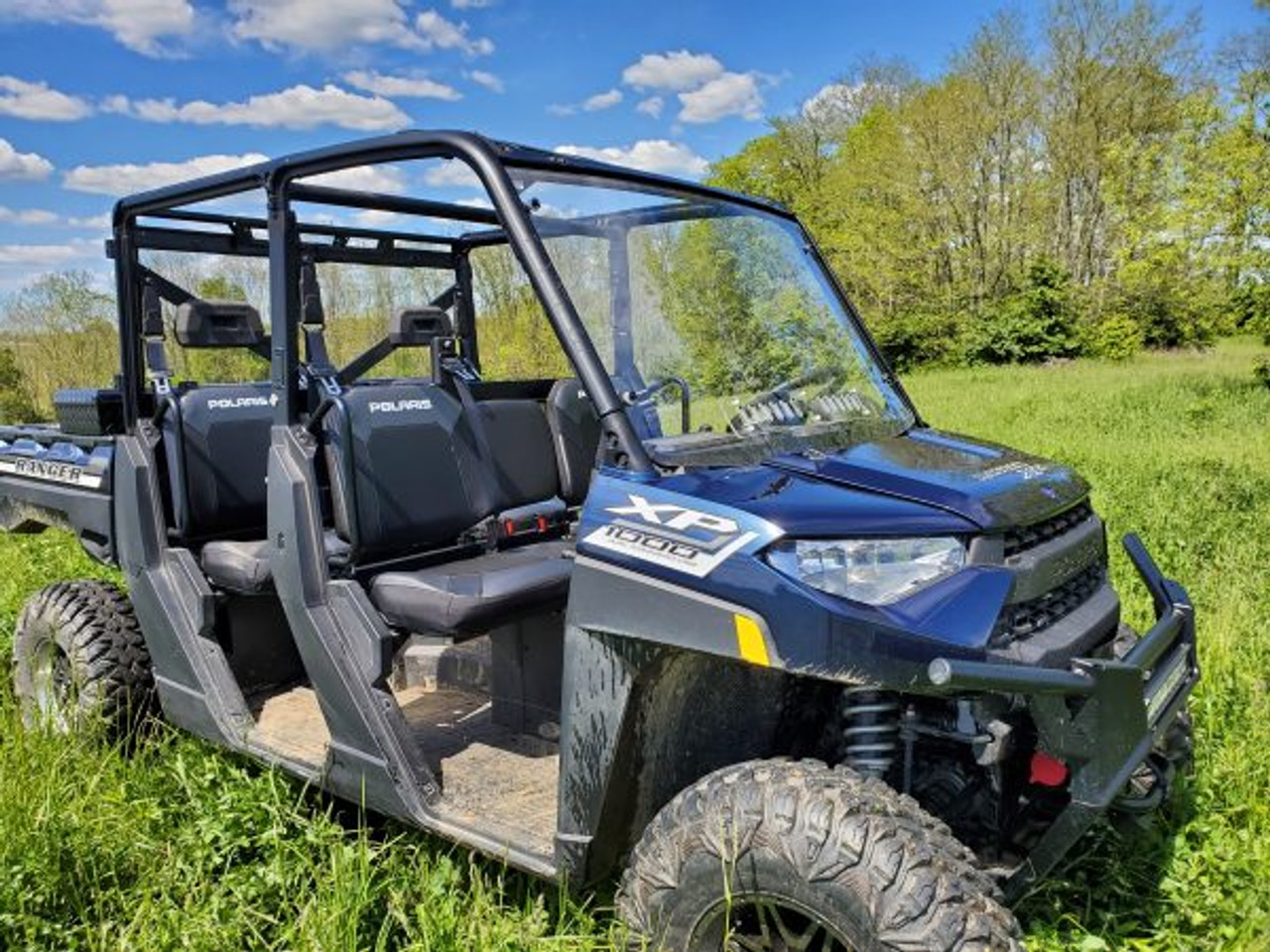 3 Star side x side Polaris Ranger Crew 1000/XP1000 windshield front and side view