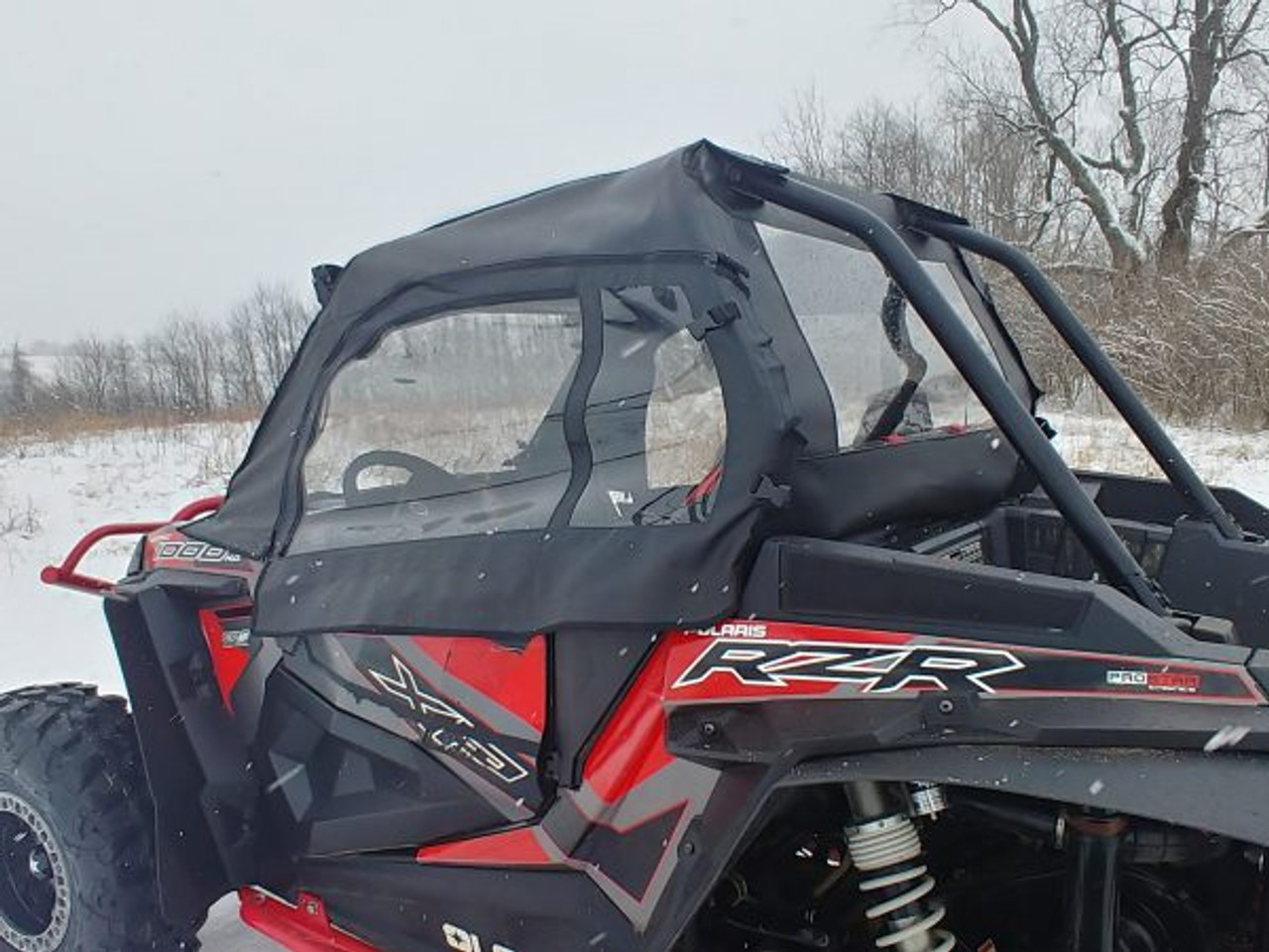 3 Star side x side accessories Polaris RZR XP1000/XP Turbo/S1000 Full Cab Enclosure for Hard Windshield rear and side angle view