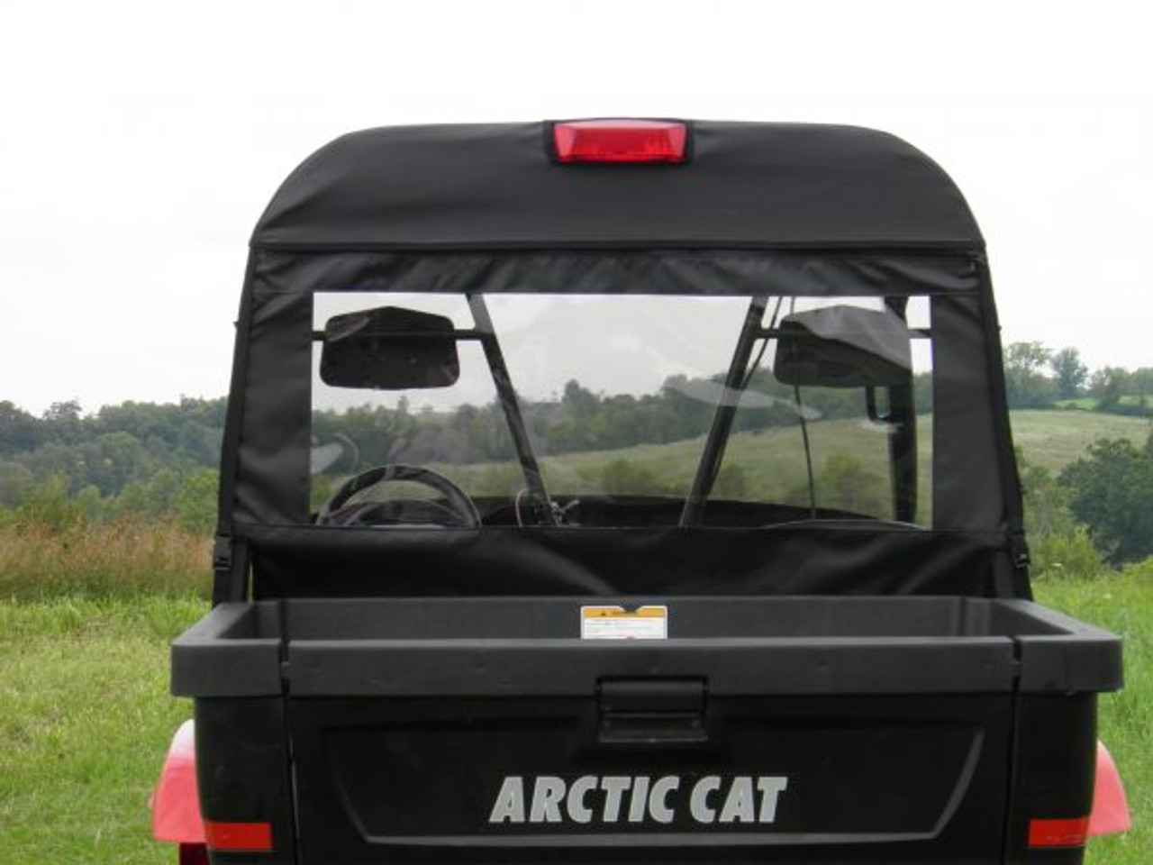 Vinyl windshield roof and rear window combo rear view