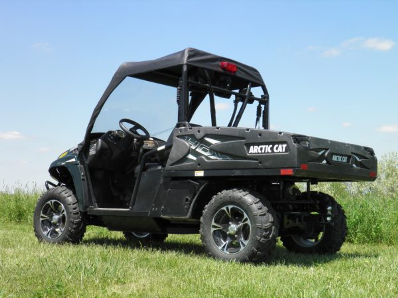 Vinyl windshield and roof rear and side view