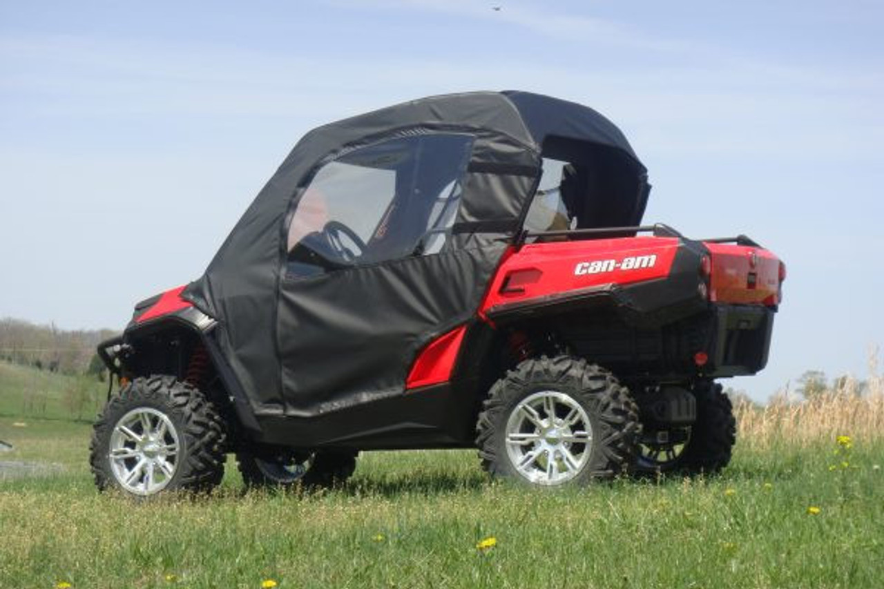 3 Star side x side can-am commander doors and rear window side and rear angle view