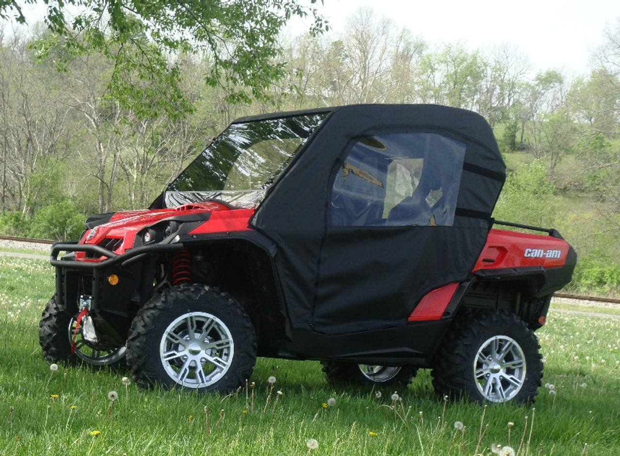 3 Star side x side can-am commander doors and rear window side and front angle view
