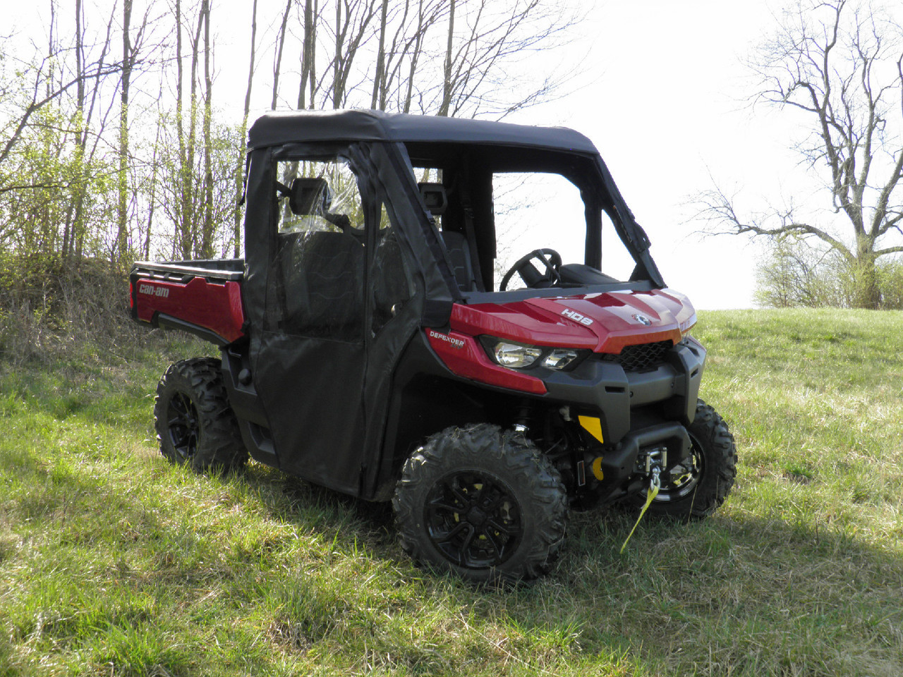 3 Star side x side can-am defender doors and rear window front and side angle view