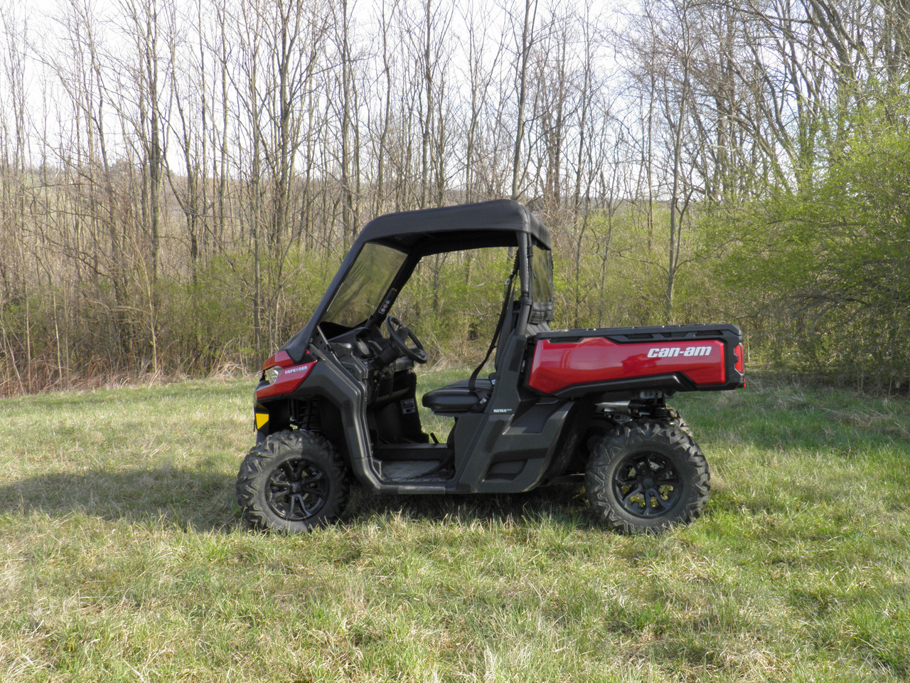 3 Star side x side can-am defender vinyl windshield roof and rear window side view