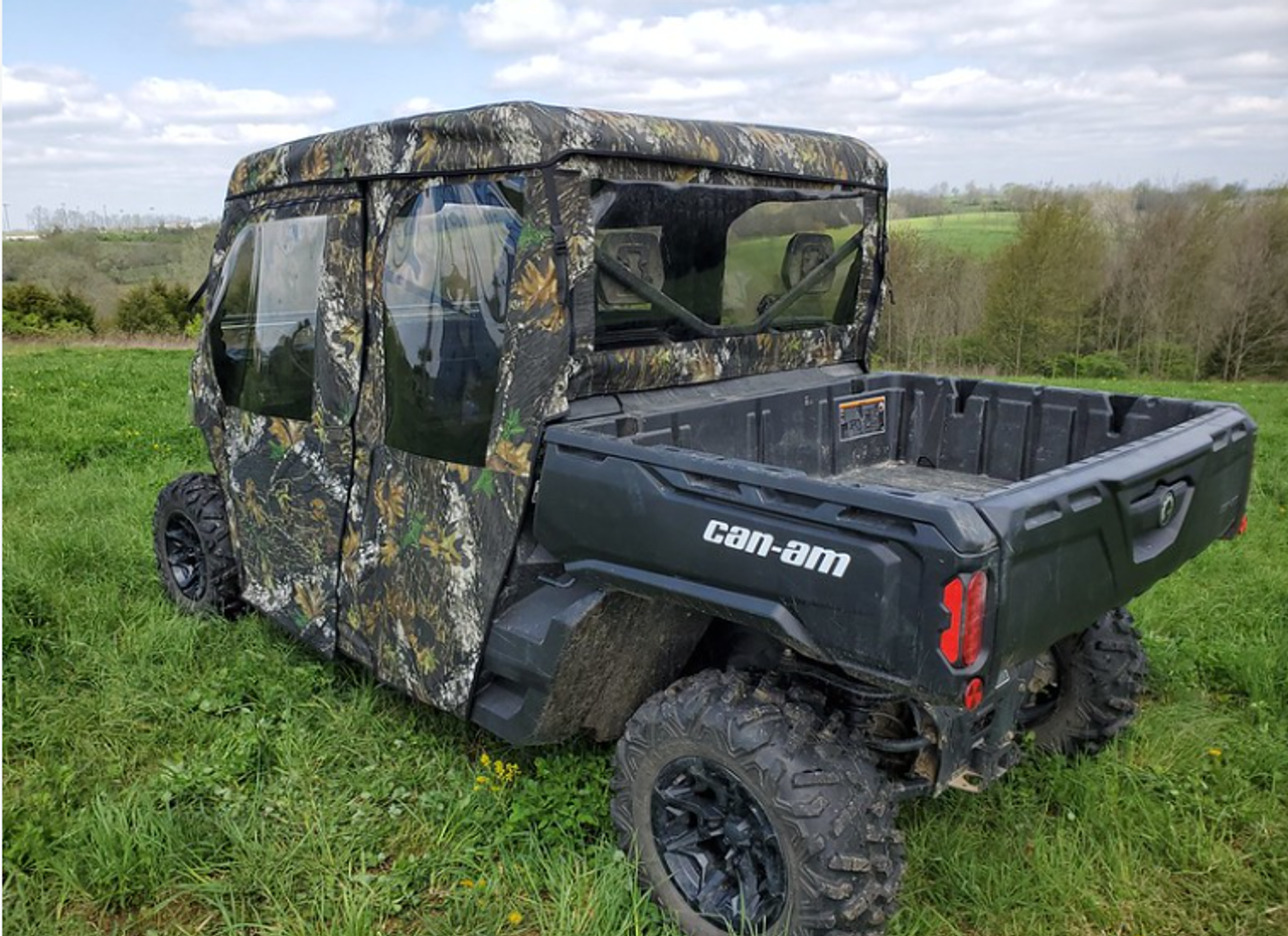 3 Star side x side can-am defender max full cab enclosure rear angle view