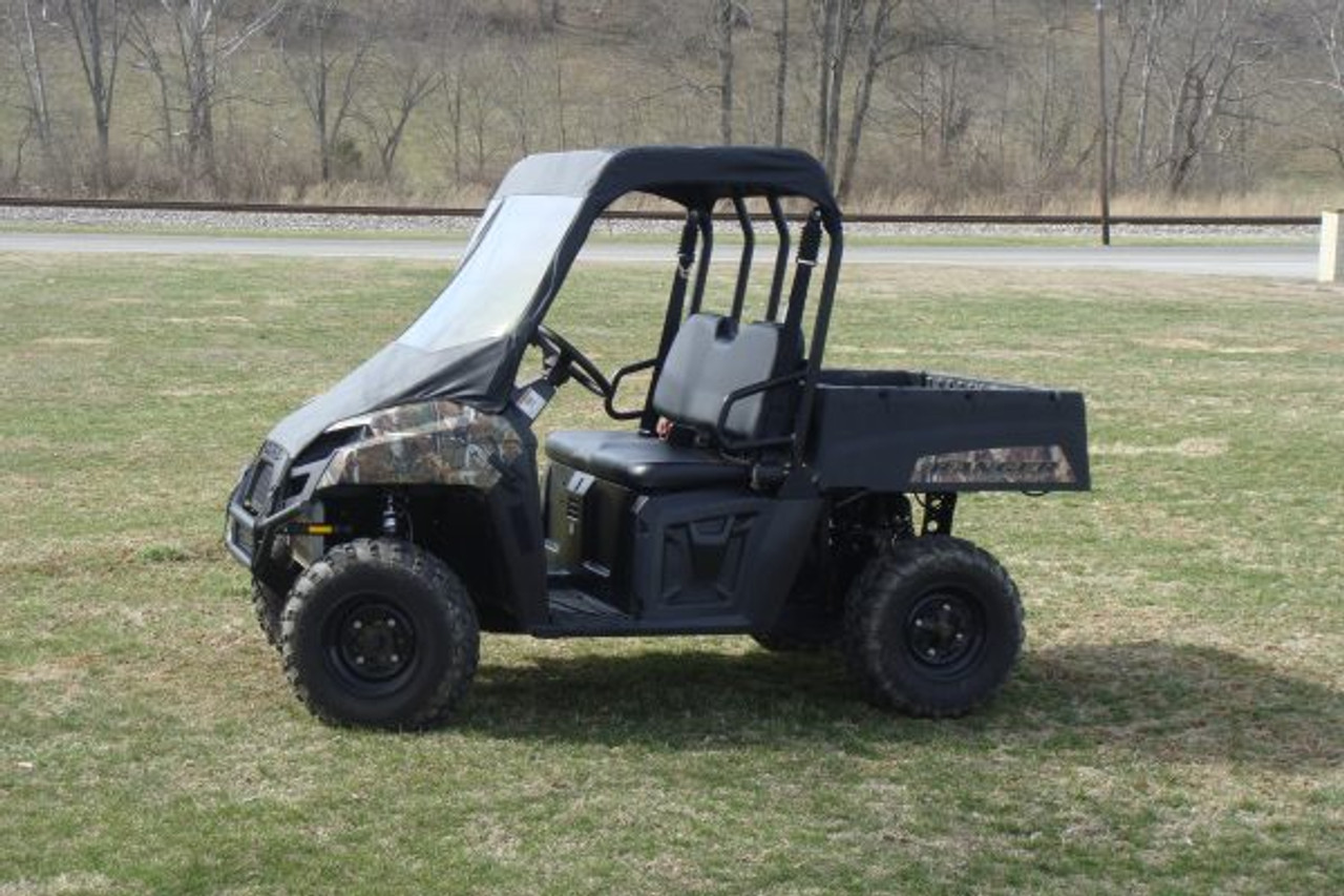 3 Star side x side Polaris Ranger Mid-Size vinyl windshield and top side view