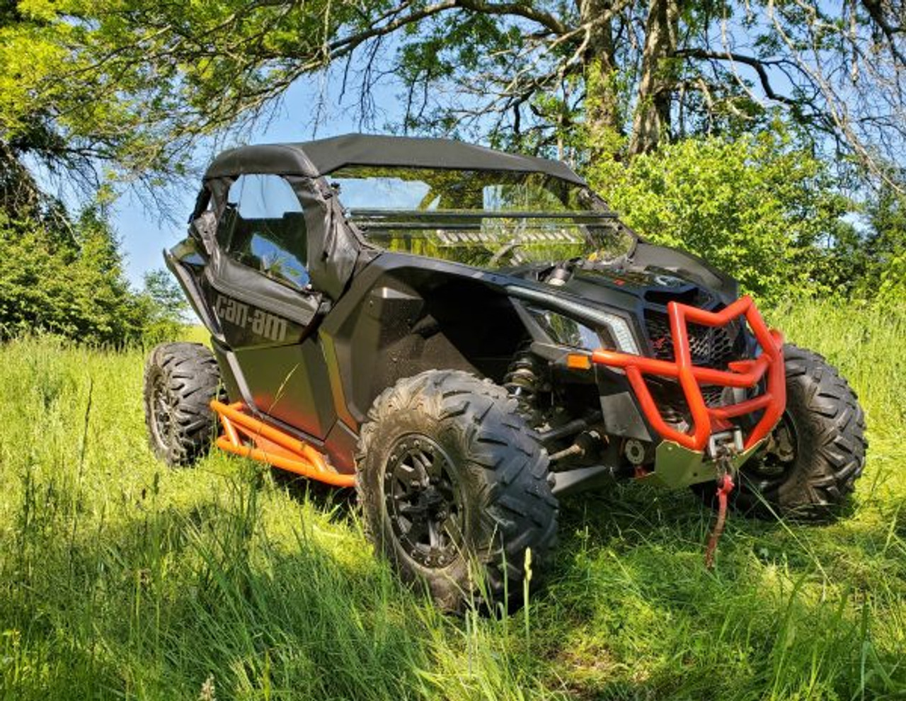 3 Star side x side can-am maverick X3 full cab enclosure front and side angle view