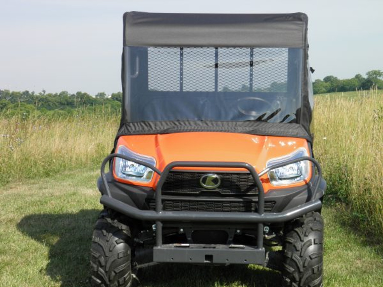 3 Star side x side Kubota RTV X900/X1120 full cab enclosure with vinyl windshield front view
