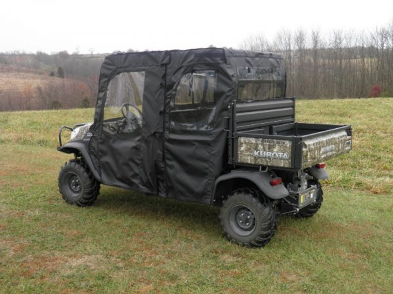 3 Star side x side Kubota RTV X1140 full cab enclosure rear and side angle view