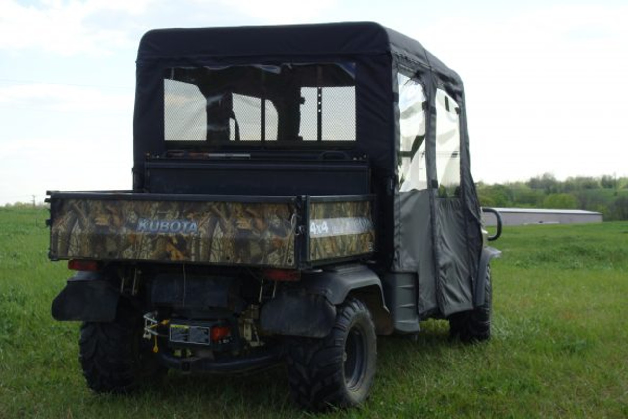 3 Star side x side Kubota RTV 1140 full cab enclosure with vinyl windshield rear view