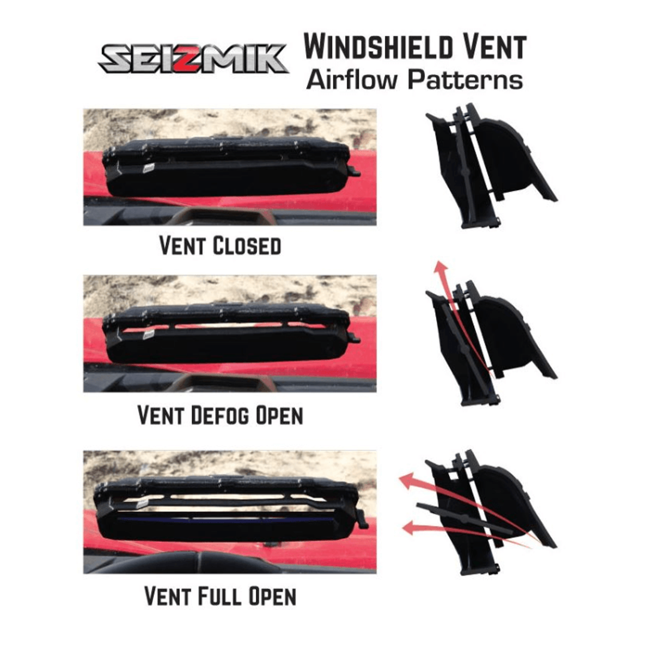 UTV Side X Side Versa-Vent Windshield 2013-22 Polaris Ranger