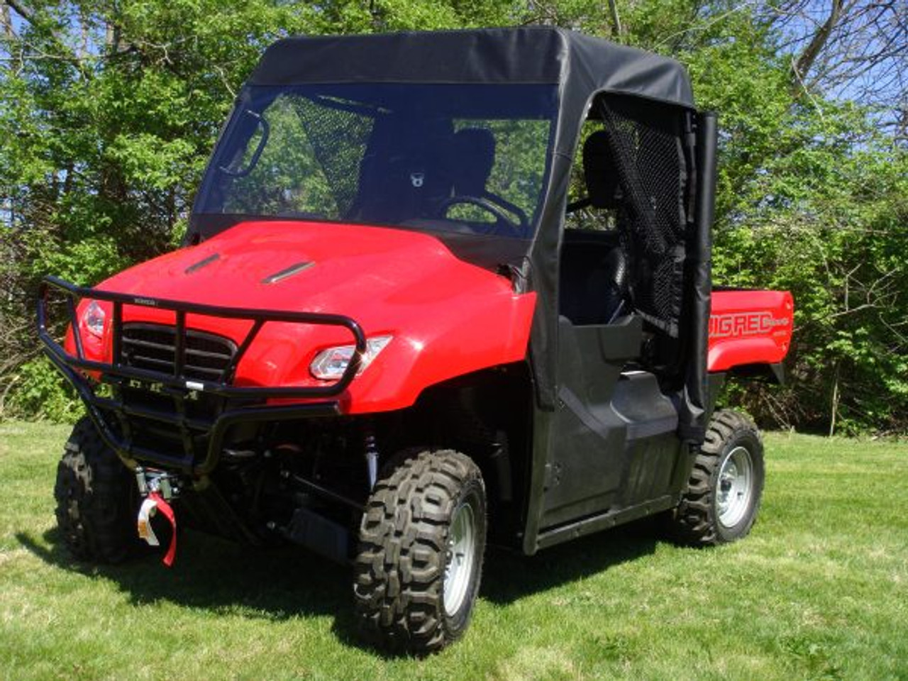 3 Star side x side Honda Big Red full cab enclosure front and side angle view
