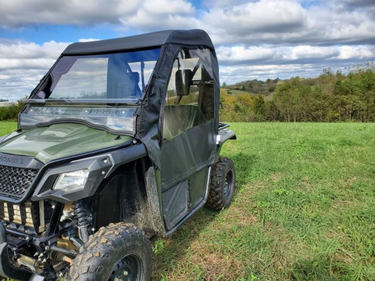 3 Star side x side Honda Pioneer 500/520 full cab enclosure front angle view