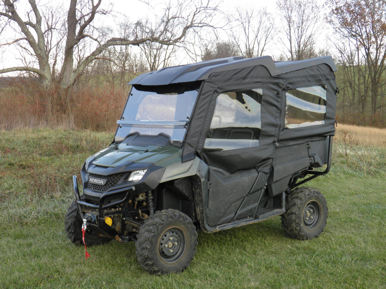 3 Star side x side Honda Pioneer 700-4 full cab enclosure front and side angle view