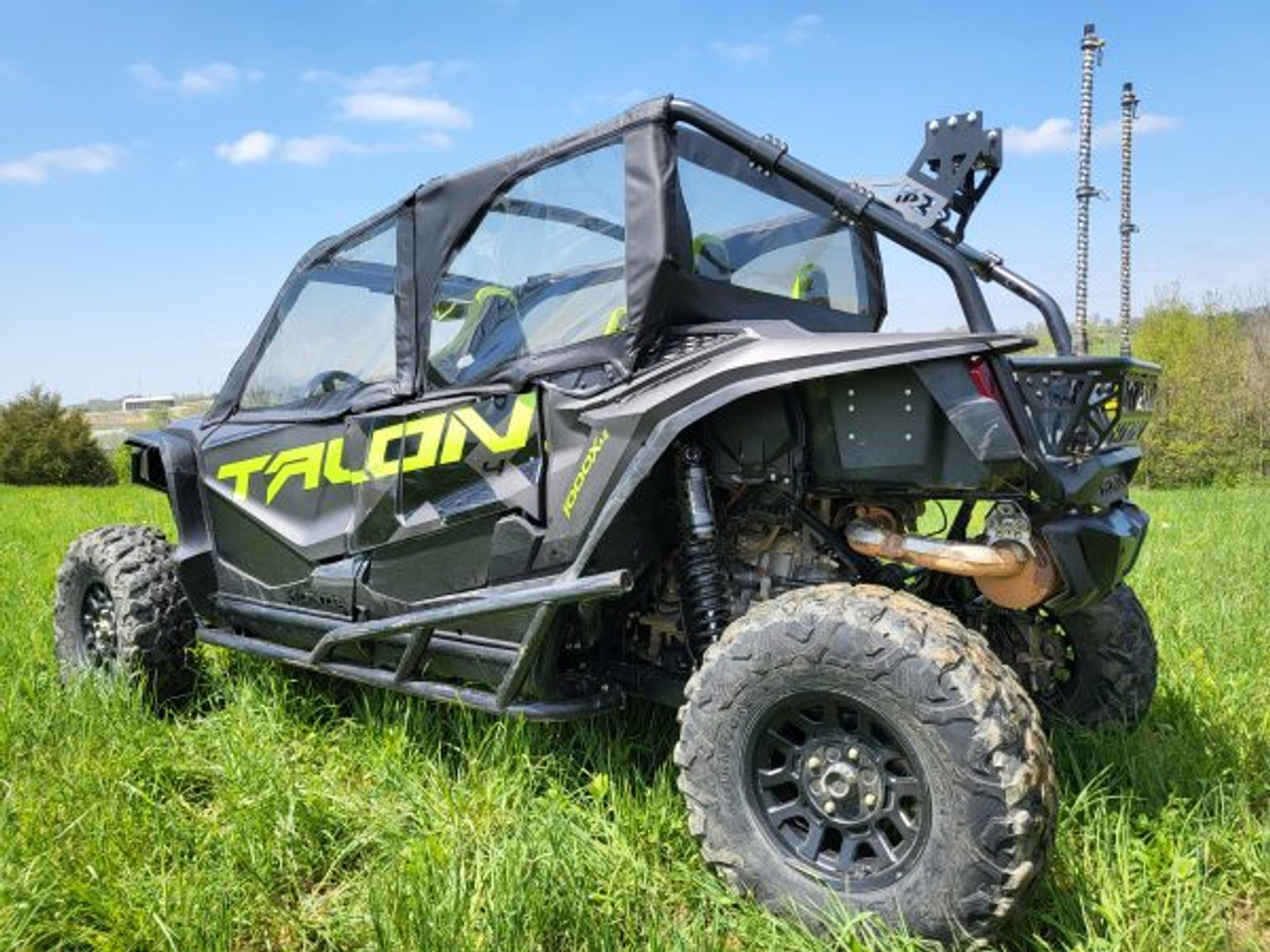 3 Star side x side Honda Talon 1000-4 upper doors and rear window side and rear angle view