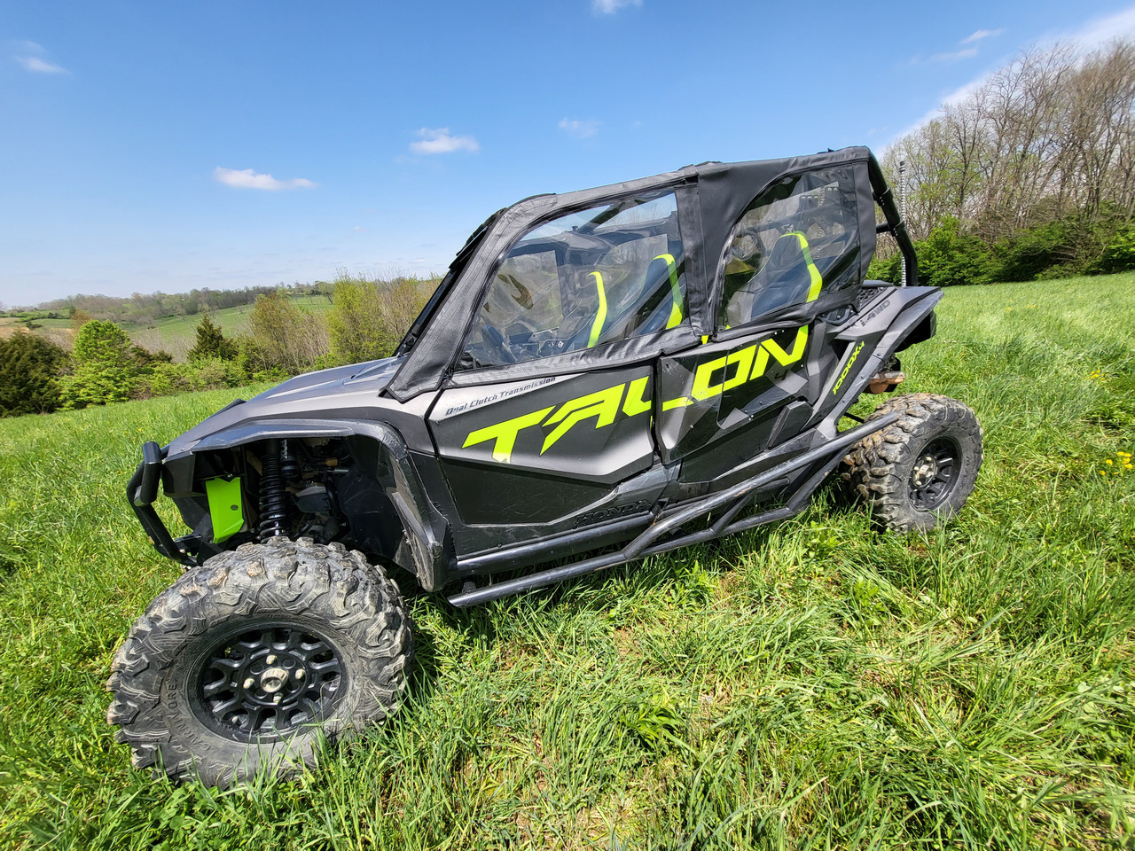 3 Star side x side Honda Talon 1000-4 upper doors and rear window side and front angle view