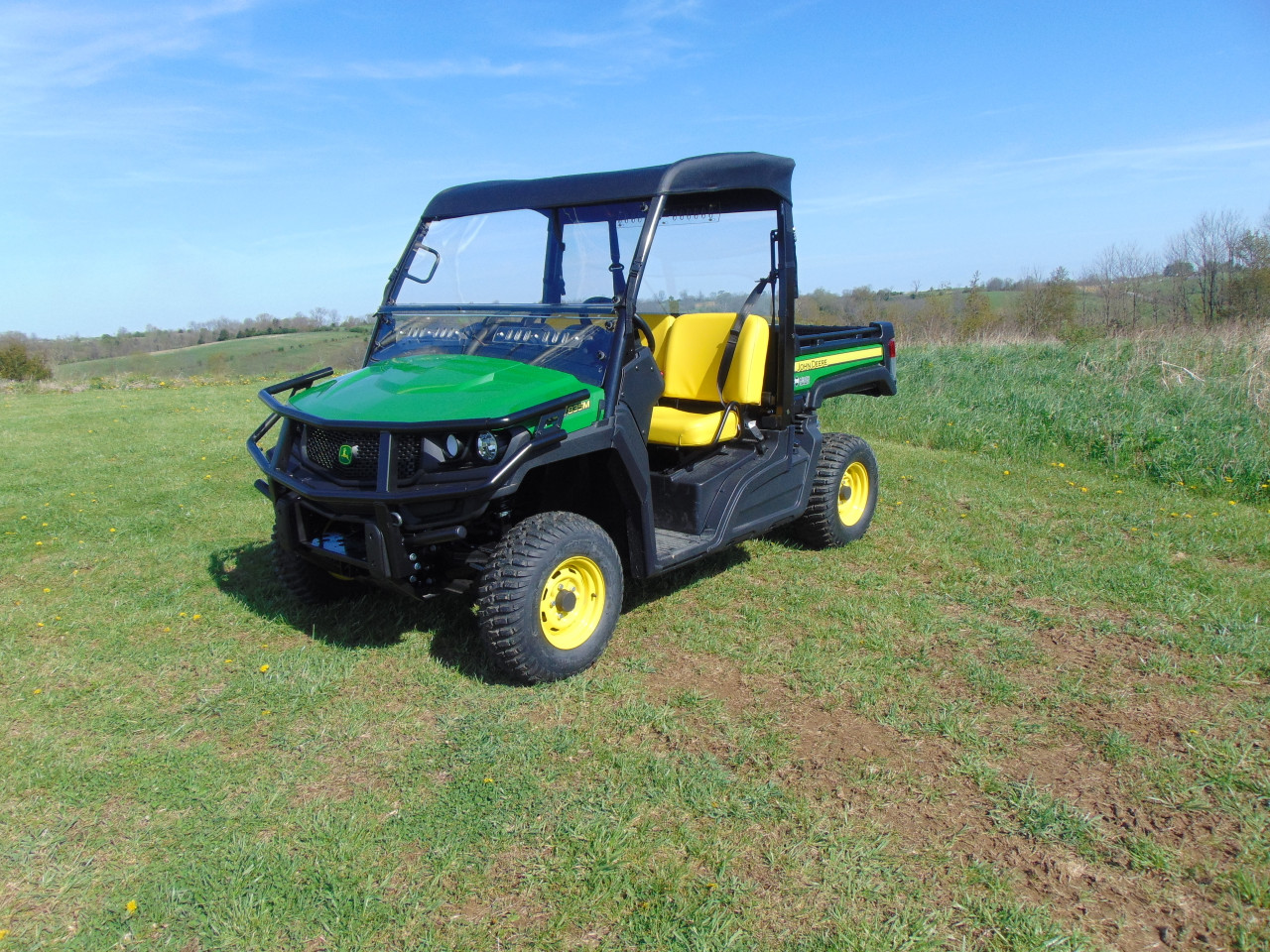 3 Star side x side John Deere Gator UXV 835/865 soft top front and side angle view