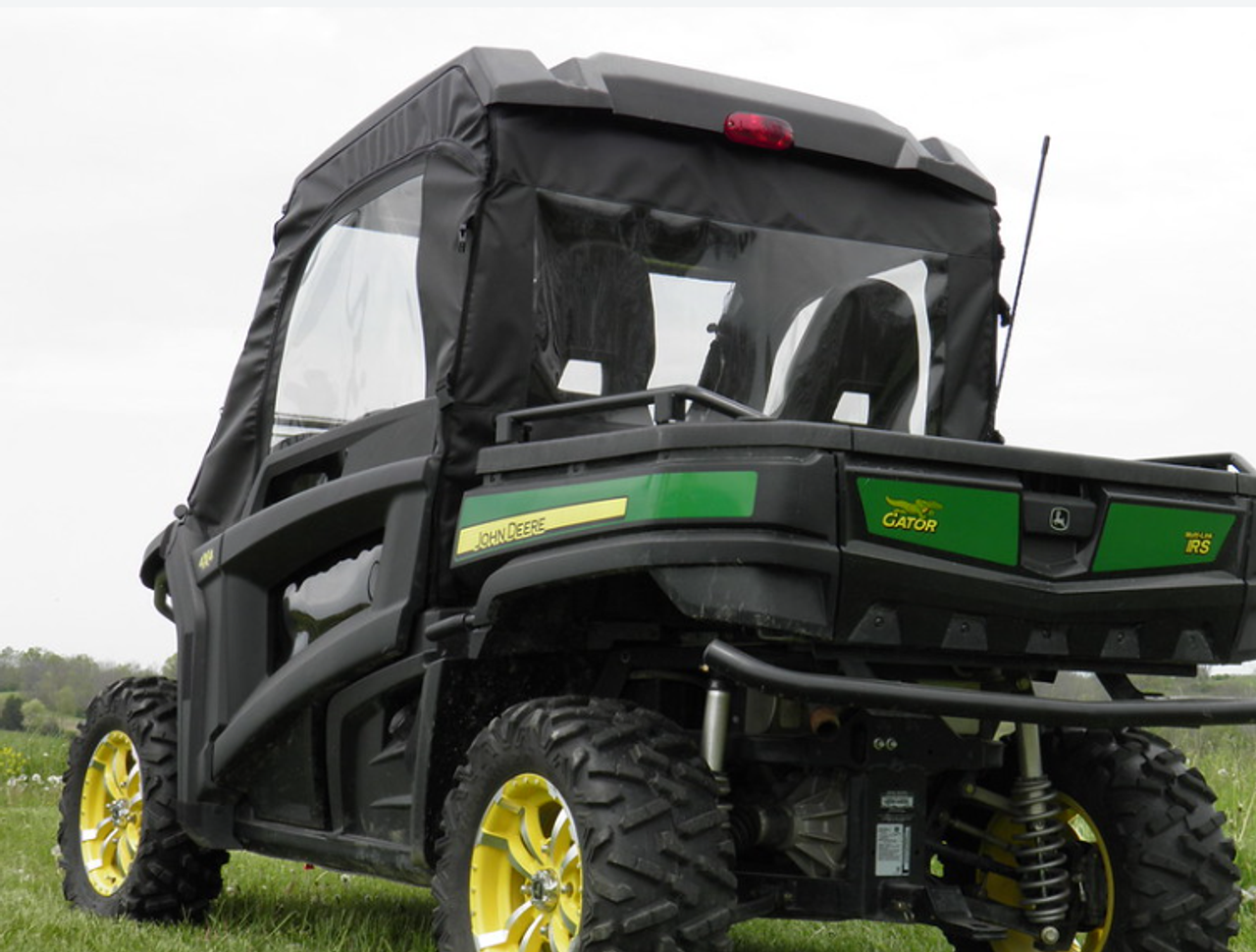 John Deere Gator RSX 850/860 Full Cab Enclosure for Hard Windshield rear and side angle view