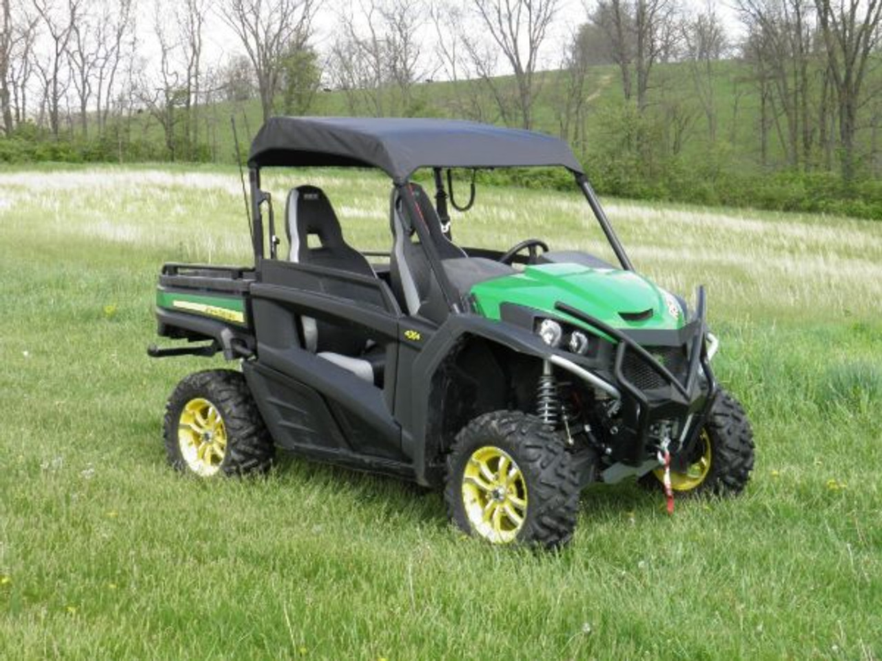 John Deere Gator RSX 850/860 Soft Top front and side angle view distance