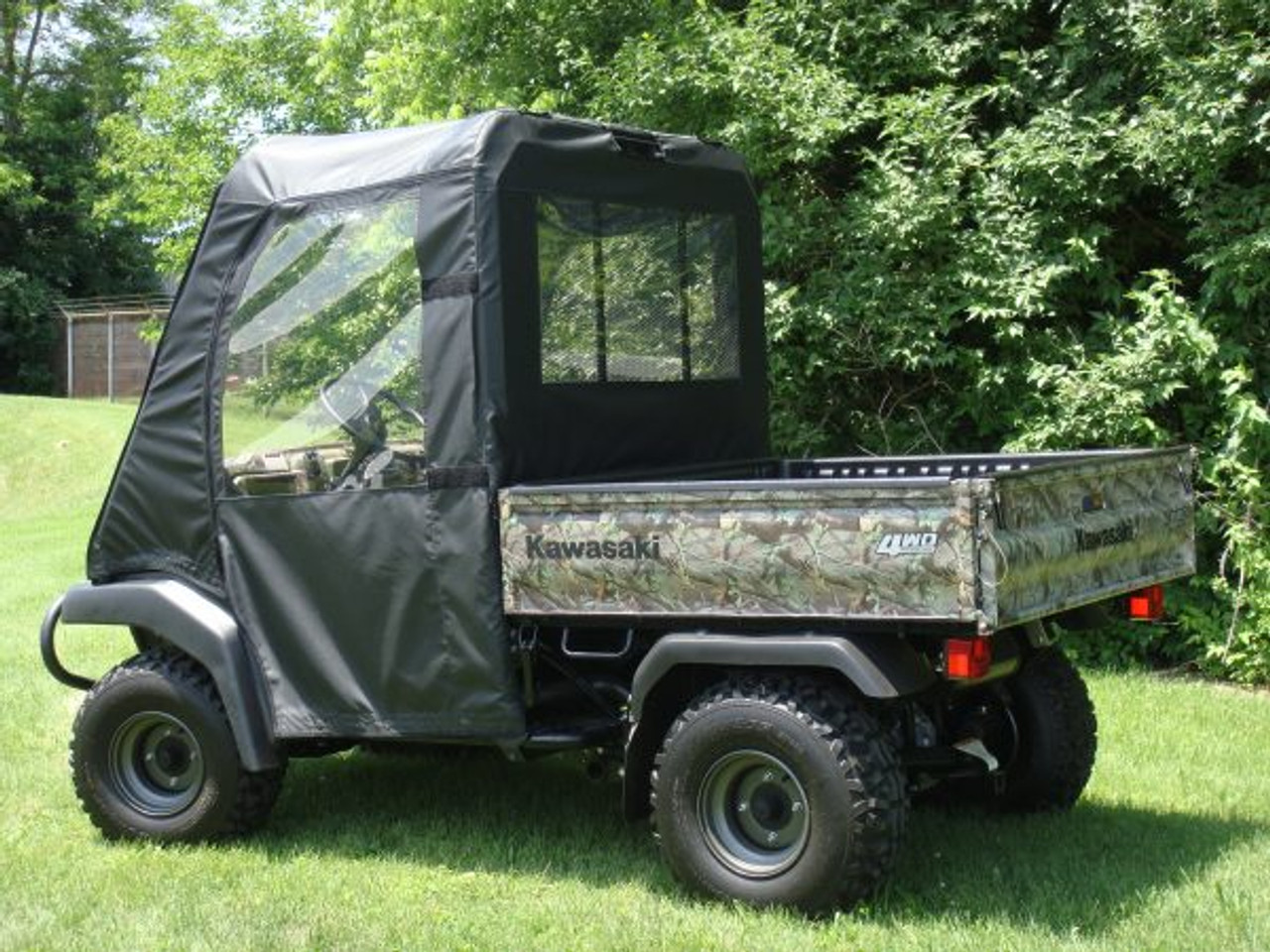 3 Star side x side Kawasaki Mule 3000/3010 doors and rear window side and rear angle view