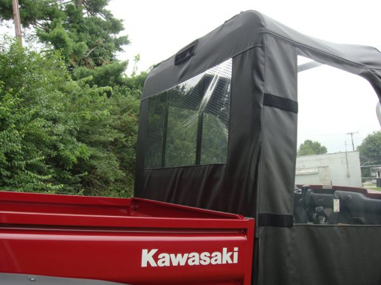 3 Star side x side Kawasaki Mule 4000/4010 doors and rear window rear and side angle view close up