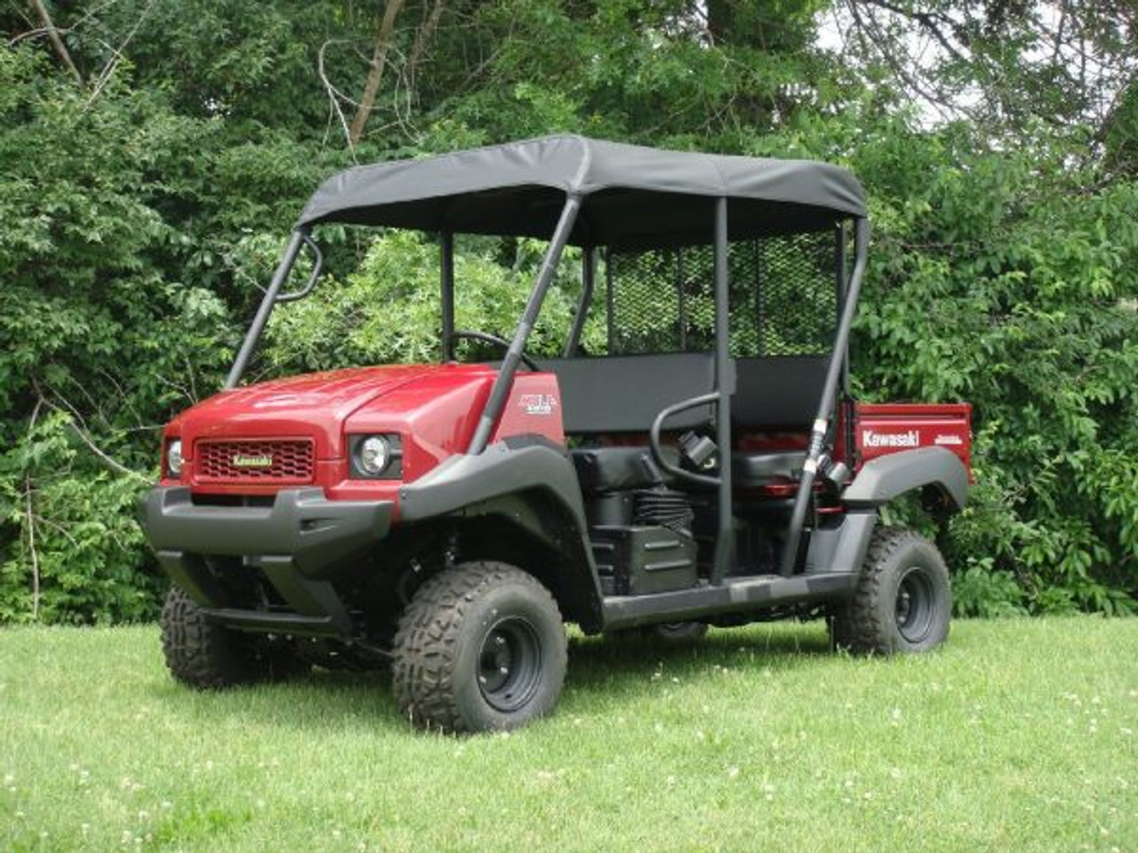 3 Star side x side Kawasaki Mule 4000/4010 trans soft top side and front angle view