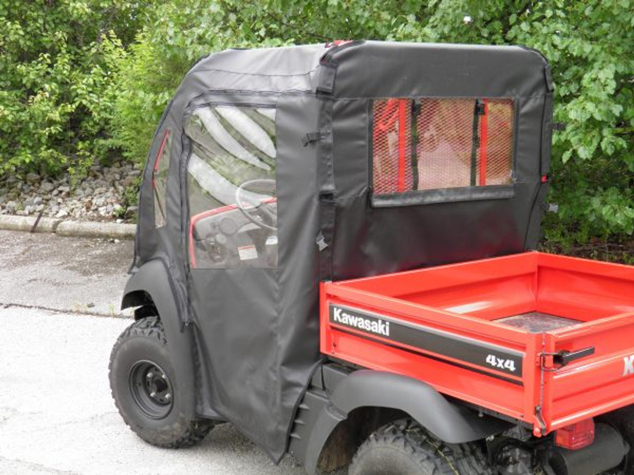 3 Star side x side Kawasaki Mule 600/610 doors and rear window rear view