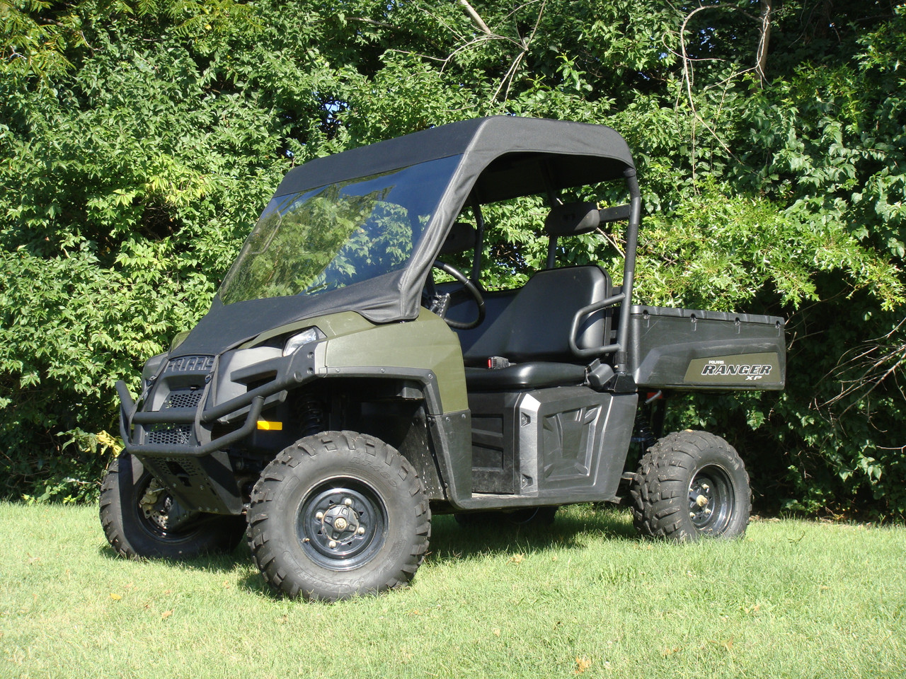 3 Star side x side Polaris Ranger 500/700/800/6x6 vinyl windshield and top side view