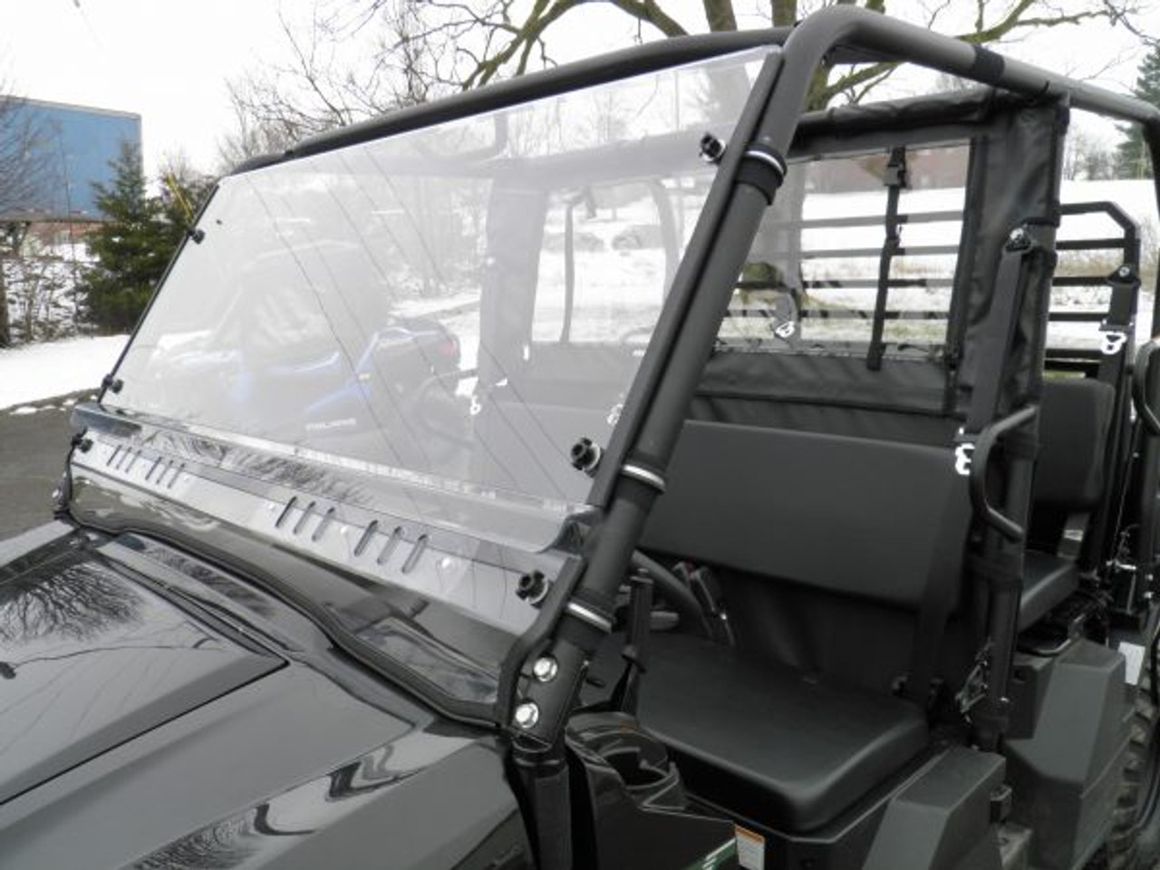 3 Star Kawasaki Mule Pro FX/DX two piece polycarbonate windshield with optional scratch resistance