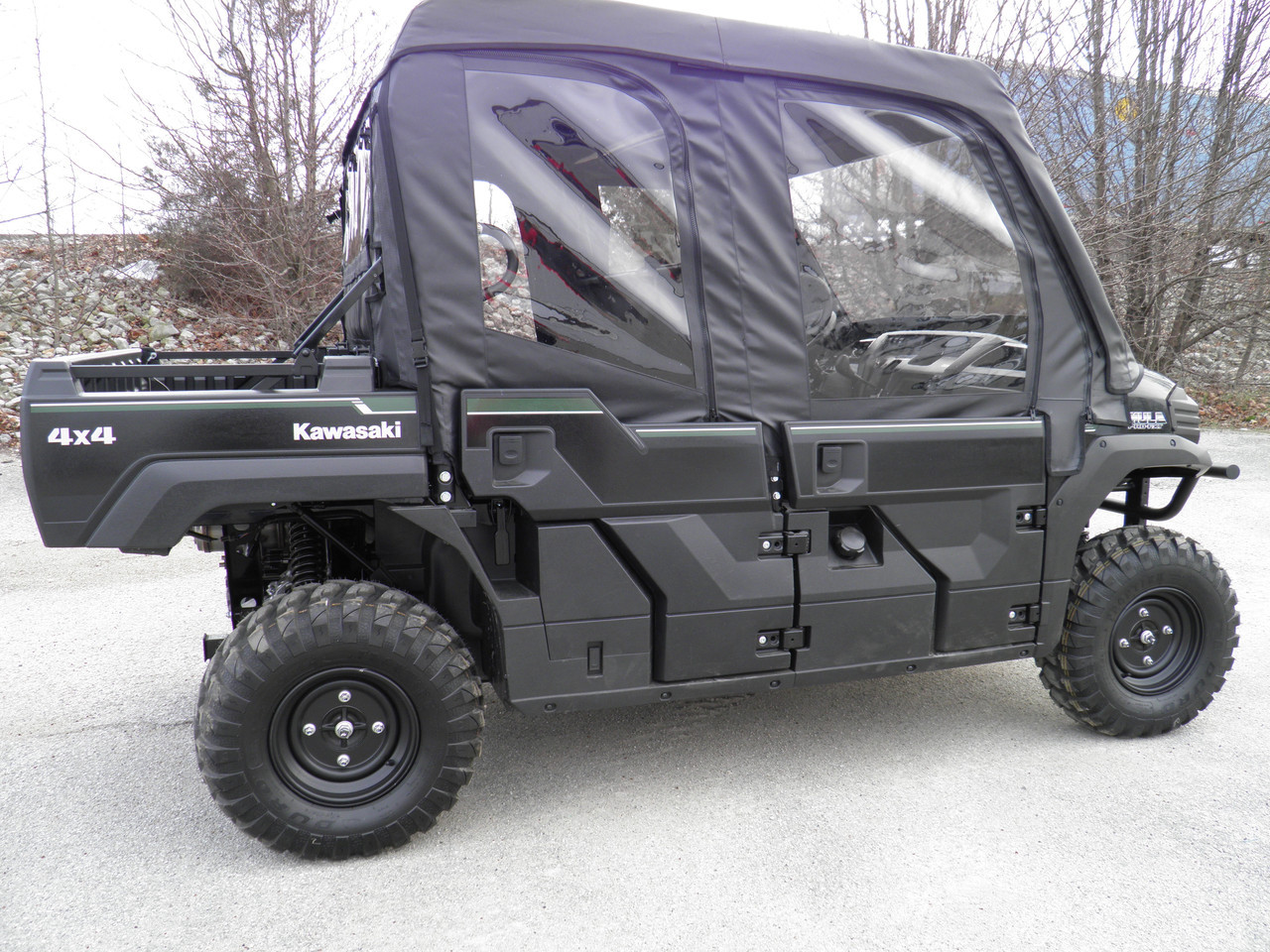 3 Star Kawasaki Mule Pro FXT DXT Upper Doors and Rear Window Side View