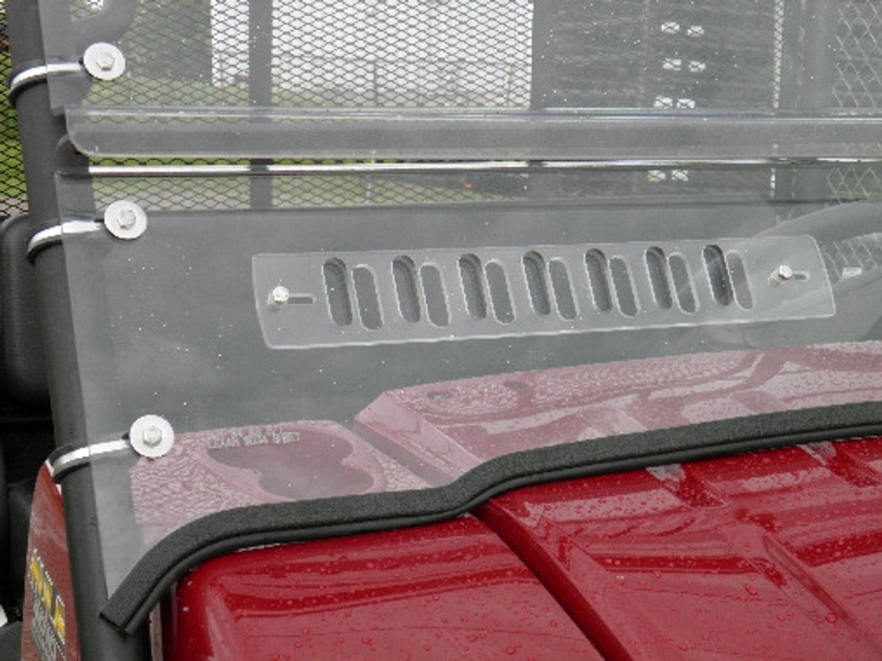 3 Star Kawasaki Mule Pro FXT DXT two piece polycarbonate windshield with optional scratch resistance and vents