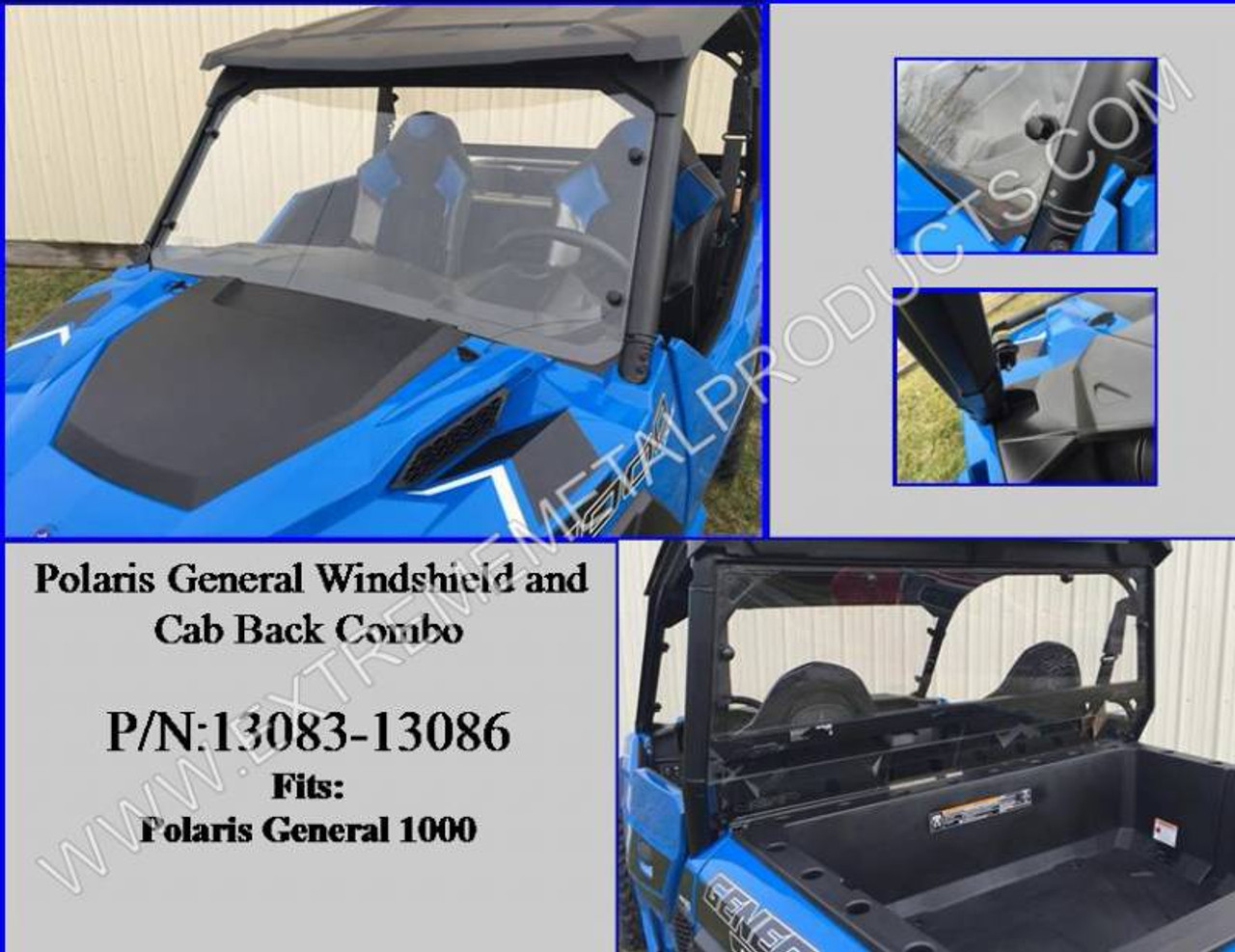 Side X Side UTV Polaris General Windshield/Rear Window Combo
