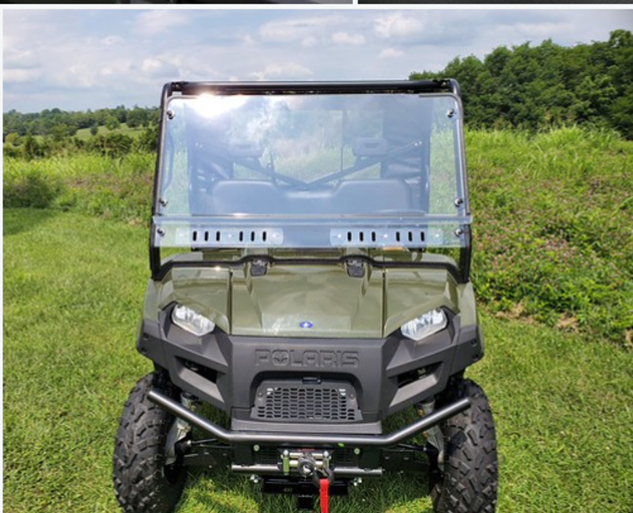3 Star side x side Polaris Ranger Full-Size 570 Lexan polycarbonate windshield front view
