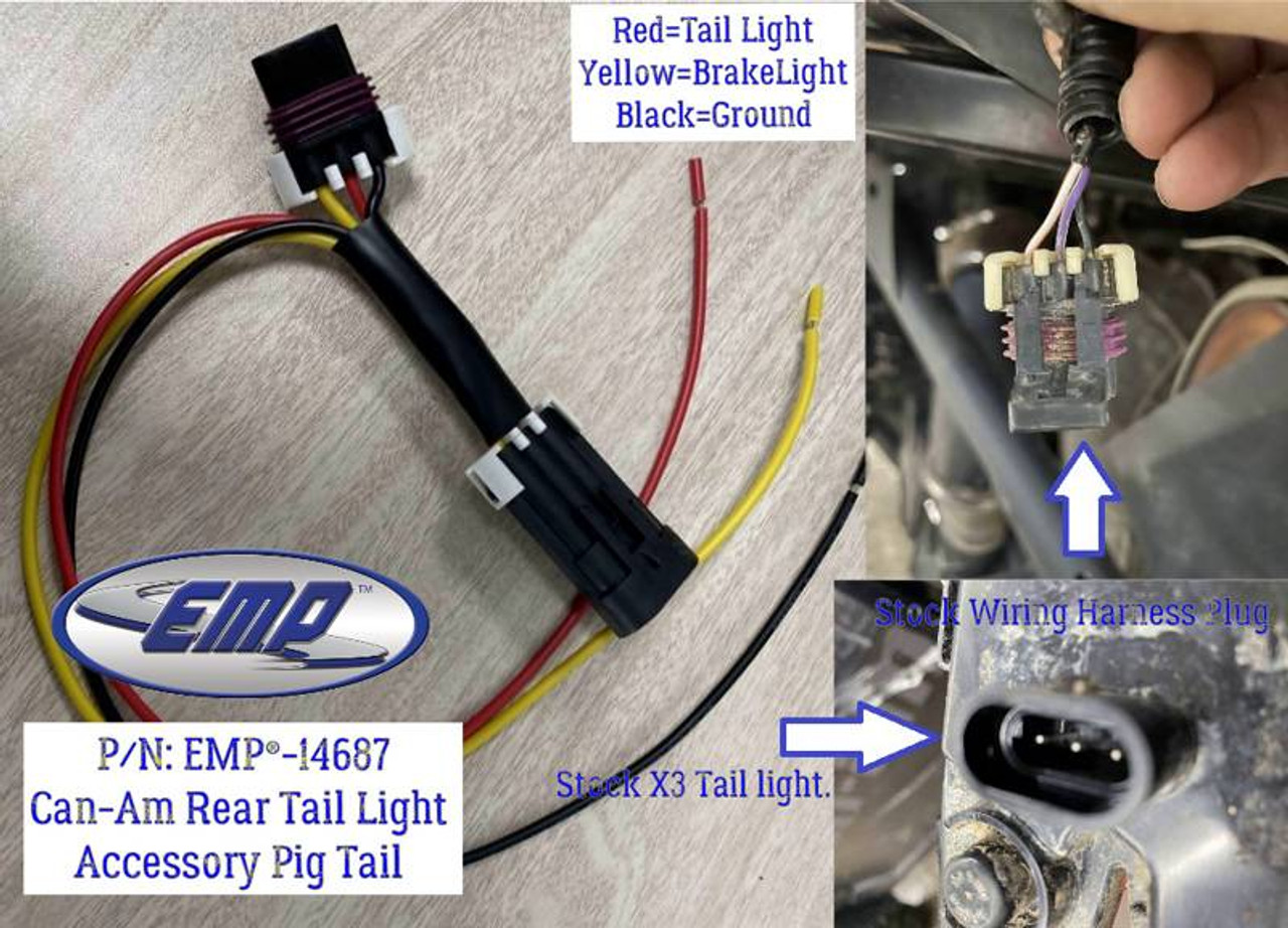 Side X Side UTV Can-Am X3/Defender Back Up Camera/Tail Light Accessory Adapter