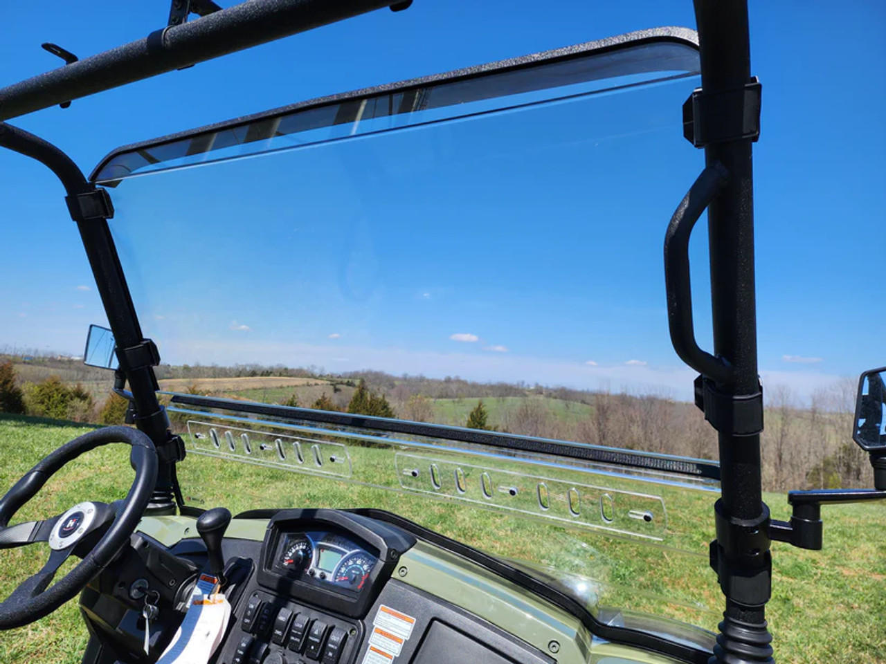 3 Star side x side Hisun Sector 750 Crew windshield interior view