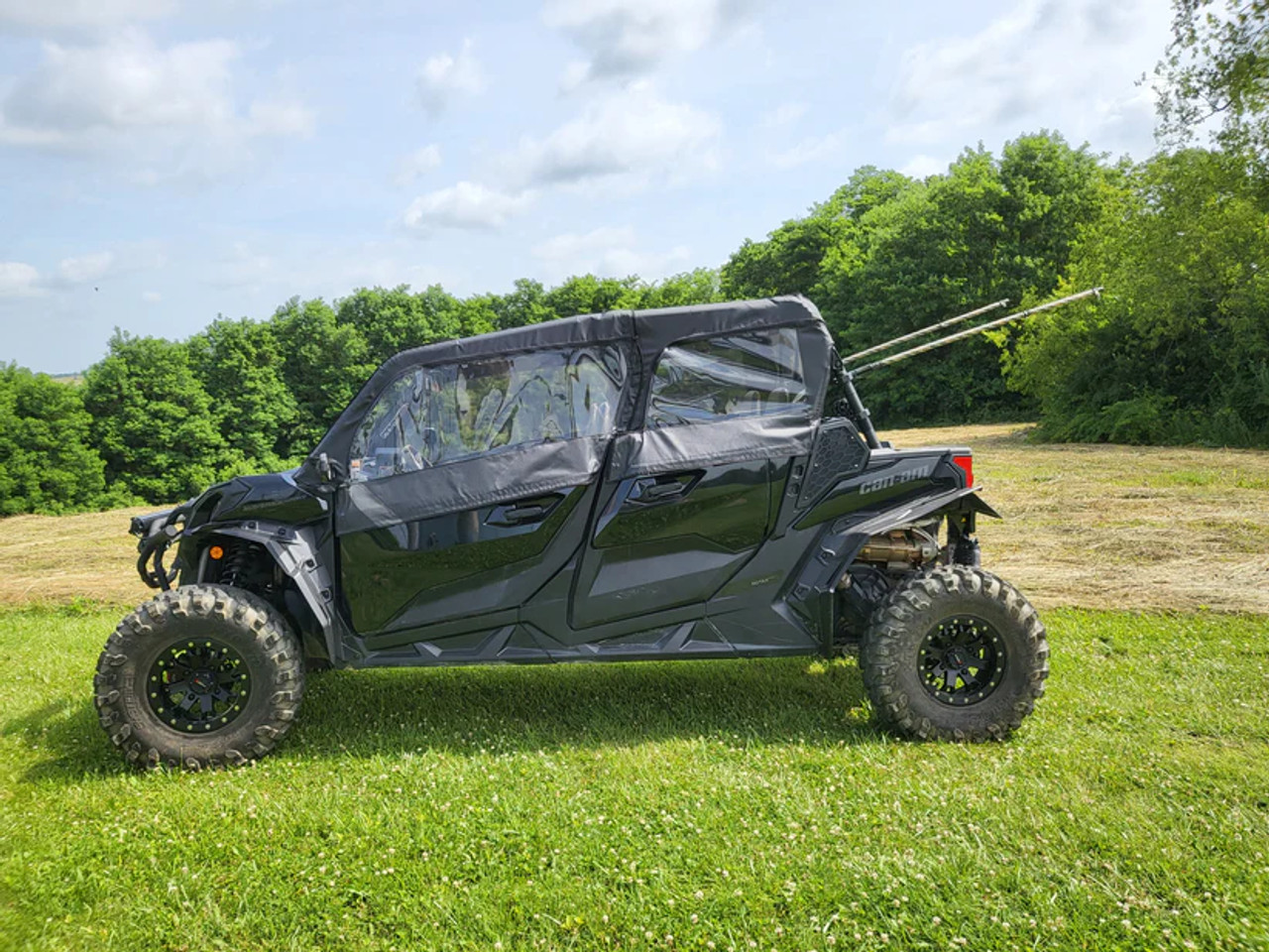3 Star side x side Can-Am Maverick Sport Max upper doors and rear window side view