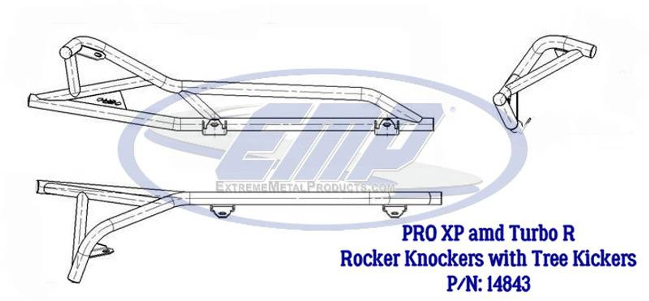 Side X Side UTV Polaris RZR PRO-XP/ PRO-R Rocker Knockers w/Tree Kicker Nerf Bars