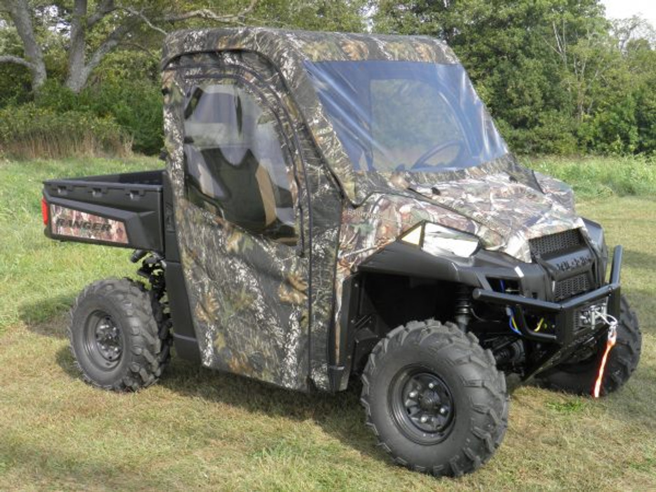 3 Star side x side Polaris Ranger XP900 570 XP570 XP1000 1000 soft full cab enclosure with vinyl windshield front angle view