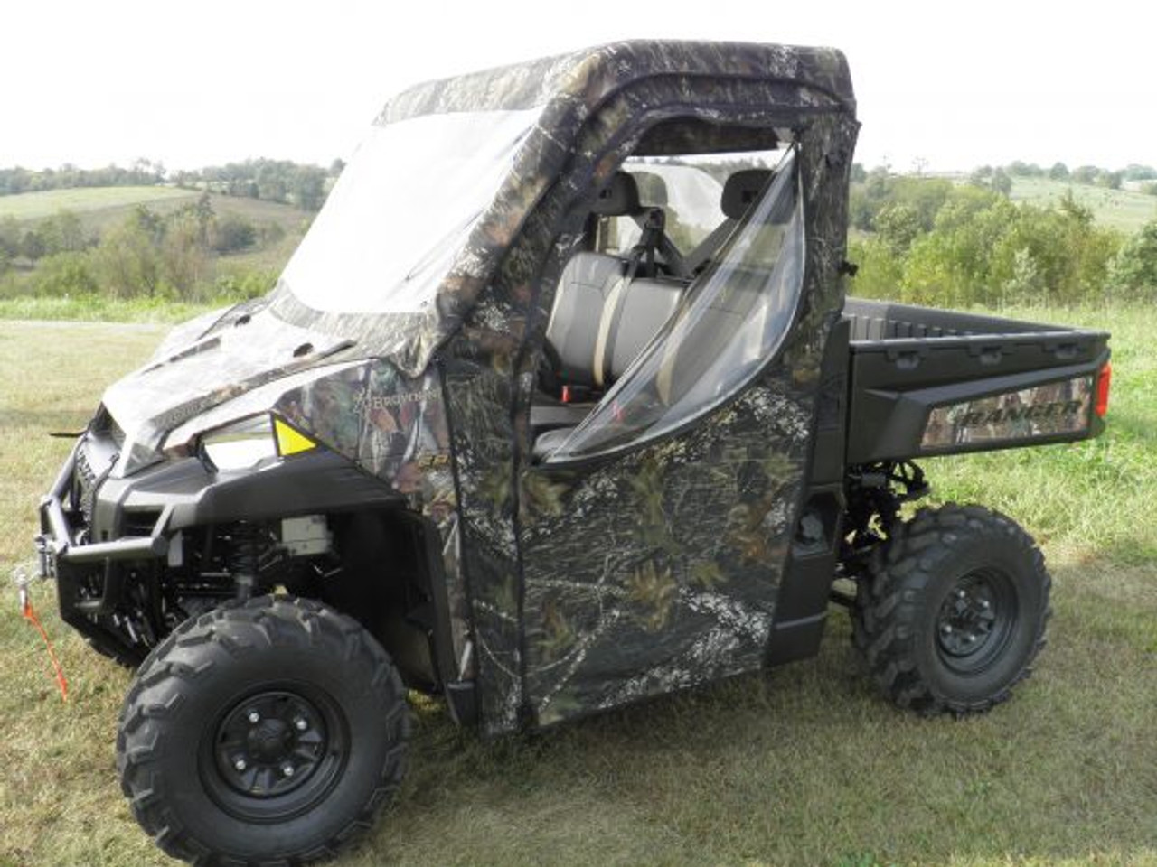 3 Star side x side Polaris Ranger XP900 570 XP570 XP1000 1000 soft full cab enclosure with vinyl windshield side angle view