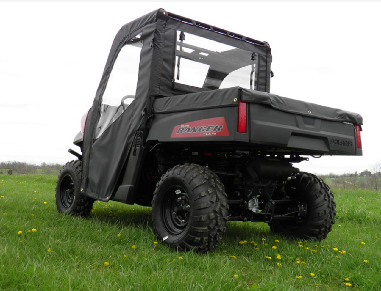 3 Star side x side Polaris Ranger Mid-Size 570 doors and rear window side and rear angle view
