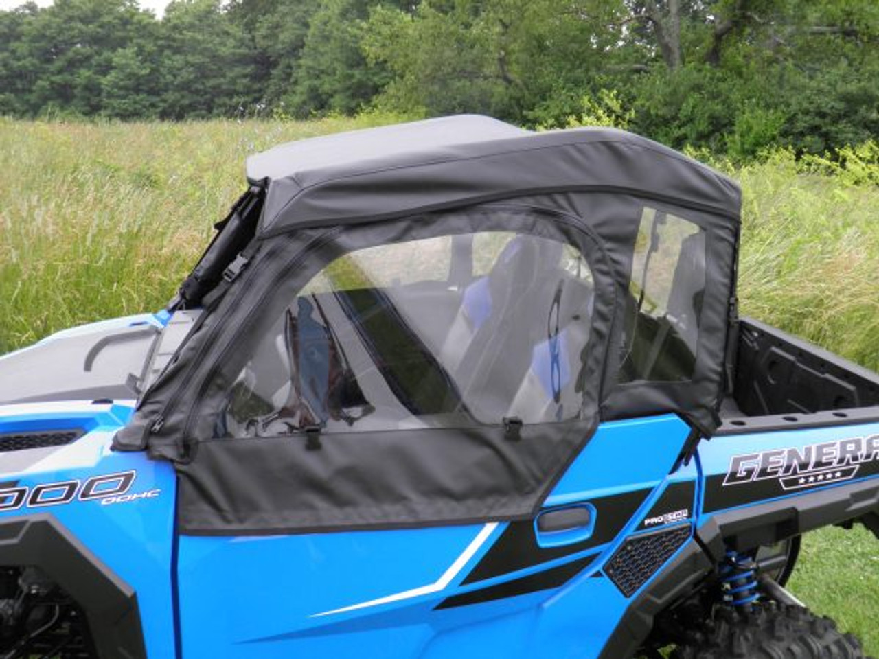 Polaris General soft full cab enclosure side view close up