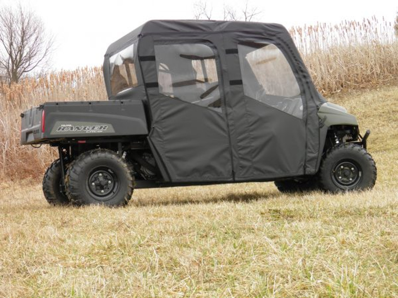 3 Star side x side Polaris Ranger Mid-Size Crew 500/570 full cab enclosure with vinyl windshield side view