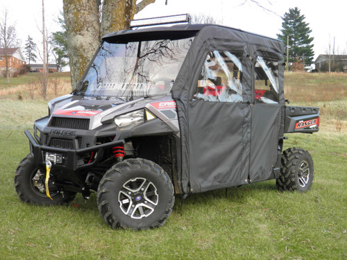 3 Star side x side Polaris Ranger Crew 900, XP900, 900-5, 900-6, 1000, XP1000, XP570-6 doors and rear window front and side angle view